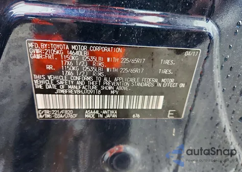 2017 Toyota Rav4 Le from USA, damaged, VIN JTMBFREV8HJ709118